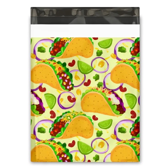 50 10X13 Poly Mailers, Tacos Taco Shipping Envelopes PRICE IS FIRM - Picture 5 of 5
